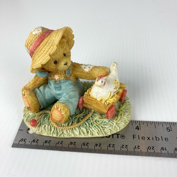 Cherished Teddies Henry Ceramic Decor 1993 # 916420 Farmer Country Chicken - Picture 5 of 5
